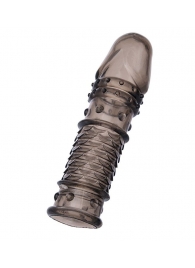 Дымчатая закрытая насадка ToyFa XLover с чешуйками и пупырышками - 13,5 см. - ToyFa - в Камышине купить с доставкой