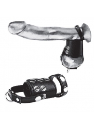 Кольцо на член и мошонку Cock Ring With 2  Ball Stretcher And Optional Weight Ring - BlueLine - в Камышине купить с доставкой