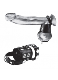 Утяжка на пенис и мошонку Cock Ring With 1.5  Ball Stretcher And Optional Weight Ring - BlueLine - купить с доставкой в Камышине