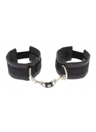 Чёрные полиуретановые наручники Luxurious Handcuffs - Blush Novelties - купить с доставкой в Камышине