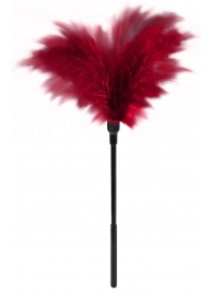 Пластиковая метелочка с красными пёрышками Small Feather Tickler - 32 см. - Blush Novelties - купить с доставкой в Камышине