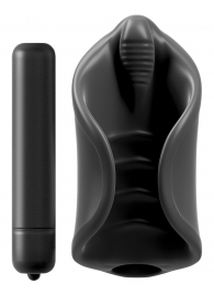 Чёрный мастурбатор Vibrating Silicone Stimulator с вибрацией - Pipedream - в Камышине купить с доставкой