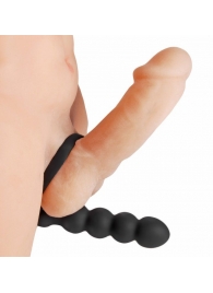 Насадка для двойного проникновения Double Fun Cock Ring with Double Penetration Vibe - XR Brands - в Камышине купить с доставкой