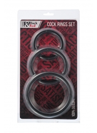 Набор из 3 чёрных эрекционных колец - ToyFa - в Камышине купить с доставкой