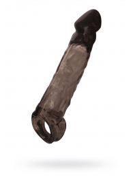 Чёрная насадка на пенис Tс подхватом - 19,5 см. - ToyFa - в Камышине купить с доставкой