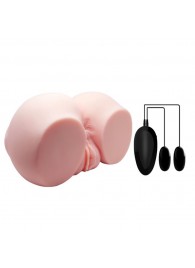 Телесный мастурбатор с двумя любовными тоннелями и вибрацией - Baile - в Камышине купить с доставкой