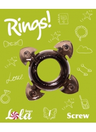 Чёрное эрекционное кольцо Rings Screw - Lola Games - в Камышине купить с доставкой