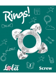 Прозрачное эрекционное кольцо Rings Screw - Lola Games - в Камышине купить с доставкой