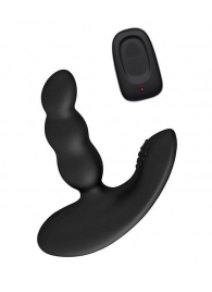 Черный силиконовый стимулятор простаты Levett Nitoc с пультом ДУ - Levett - в Камышине купить с доставкой