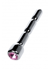 Серебристый уретральный плаг со стразом - 7 см. - ToyFa - купить с доставкой в Камышине