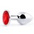 Серебристая анальная пробка с красным стразом - 7,2 см. - Anal Jewelry Plug - купить с доставкой в Камышине