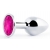 Серебристая анальная пробка с малиновым кристаллом - 7,2 см. - Anal Jewelry Plug - купить с доставкой в Камышине
