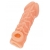 Телесная закрытая насадка с венками Cock Sleeve Size L - 17,6 см. - KOKOS - в Камышине купить с доставкой