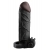 Чёрная вибронасадка с кольцом Vibrating Real Feel 2 Extension - 16 см. - Pipedream - в Камышине купить с доставкой