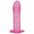 Гелевая розовая насадка с шипами - 12 см. - Toyfa Basic - в Камышине купить с доставкой