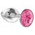 Малая серебристая анальная пробка Diamond Pink Sparkle Small с розовым кристаллом - 7 см. - Lola Games - купить с доставкой в Камышине