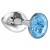 Малая серебристая анальная пробка Diamond Light blue Sparkle Small с голубым кристаллом - 7 см. - Lola Games - купить с доставкой в Камышине