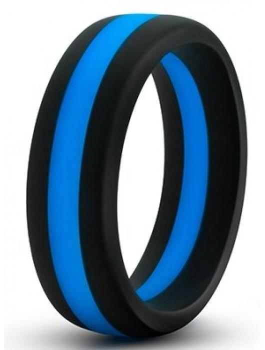 Черно-синее эрекционное кольцо Silicone Go Pro Cock Ring - Blush Novelties - в Камышине купить с доставкой