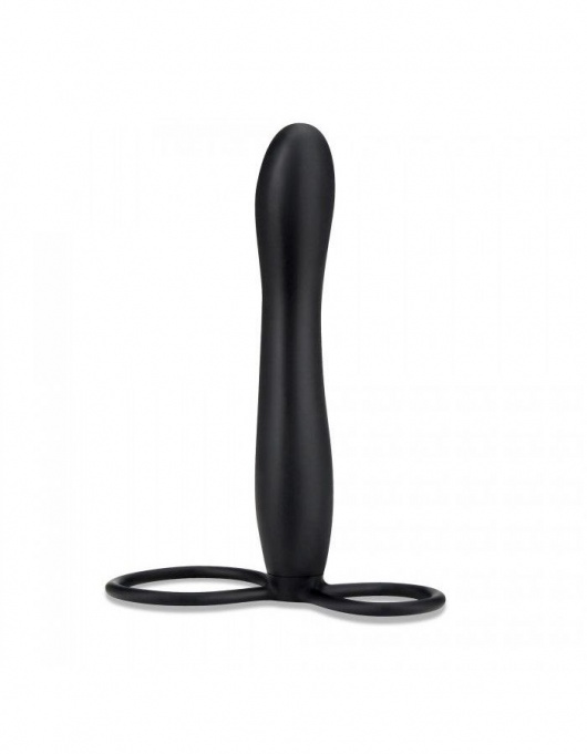 Черная насадка на пенис для двойной стимуляции Mojo BlackJack - 15 см. - Seven Creations - в Камышине купить с доставкой