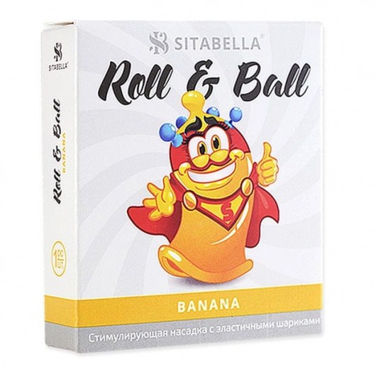 Стимулирующий презерватив-насадка Roll   Ball Banana - Sitabella - купить с доставкой в Камышине