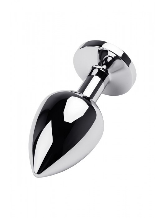 Серебристая коническая анальная пробка с красным кристаллом - 8 см. - ToyFa - купить с доставкой в Камышине