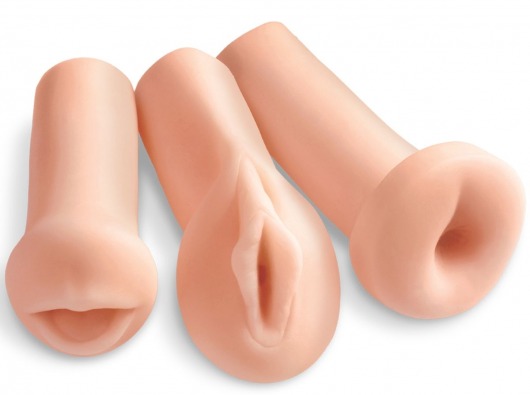 Комплект из 3 мастурбаторов All 3 Holes: вагина, анус, ротик - Pipedream - в Камышине купить с доставкой