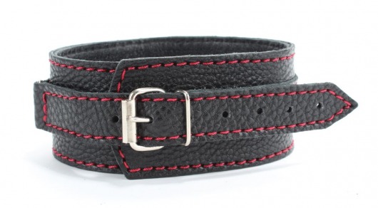 Черный ошейник из натуральной кожи с шипами и D-колечком - БДСМ Арсенал - купить с доставкой в Камышине