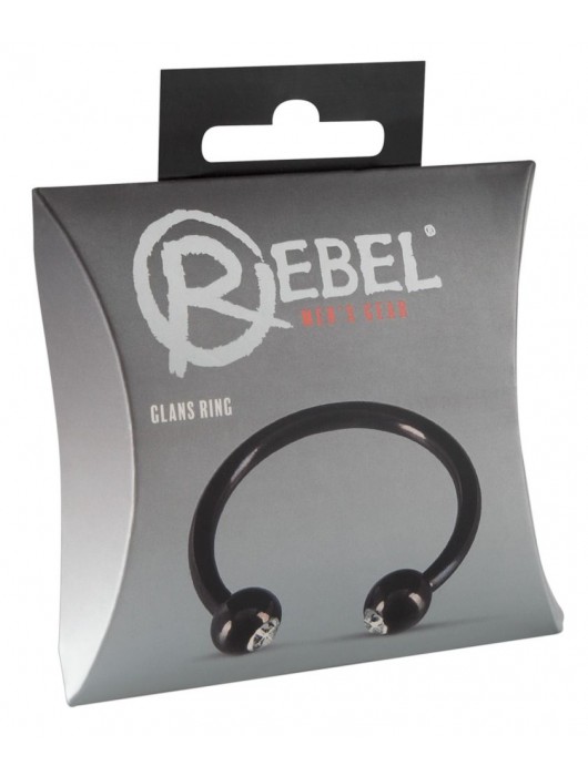 Черное металлическое кольцо под головку со стразами Glans Ring - Orion - купить с доставкой в Камышине
