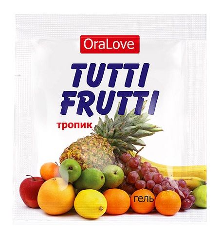 Пробник гель-смазки Tutti-frutti со вкусом тропических фруктов - 4 гр. - Биоритм - купить с доставкой в Камышине