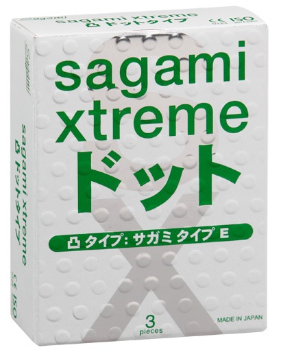 Презервативы Sagami Xtreme SUPER DOTS с точками - 3 шт. - Sagami - купить с доставкой в Камышине