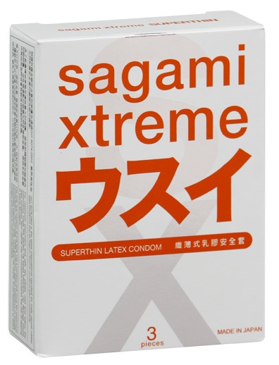 Ультратонкие презервативы Sagami Xtreme SUPERTHIN - 3 шт. - Sagami - купить с доставкой в Камышине