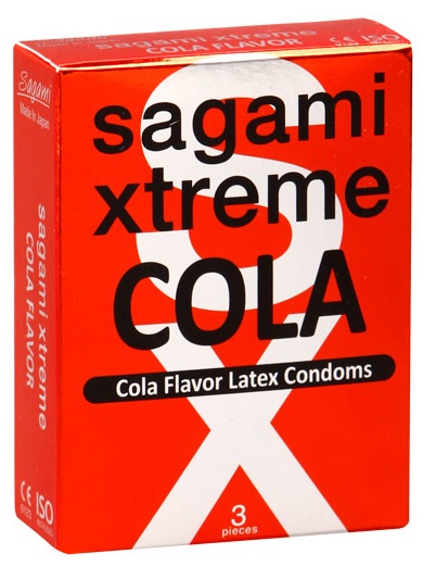 Ароматизированные презервативы Sagami Xtreme COLA - 3 шт. - Sagami - купить с доставкой в Камышине