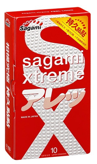 Утолщенные презервативы Sagami Xtreme Feel Long с точками - 10 шт. - Sagami - купить с доставкой в Камышине