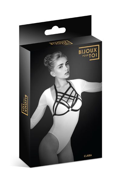 Черная упряжь на грудь Clara - Bijoux Pour Toi - купить с доставкой в Камышине