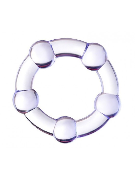 Фиолетовое эрекционное кольцо на пенис с бусинами - Штучки-дрючки - в Камышине купить с доставкой