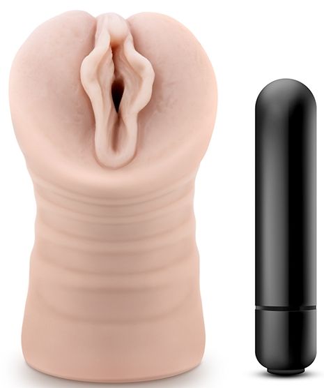 Телесный мастурбатор-вагина с вибропулей Ashley - Blush Novelties - в Камышине купить с доставкой