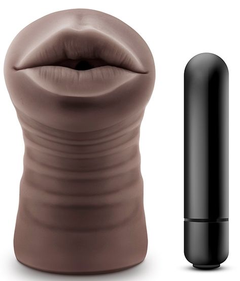 Коричневый мастурбатор-ротик Heather - Blush Novelties - в Камышине купить с доставкой