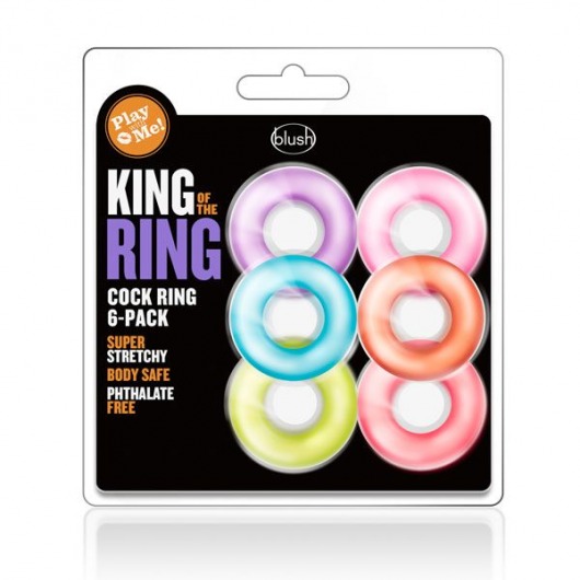 Набор из 6 эрекционных колец King of the Ring - Blush Novelties - в Камышине купить с доставкой