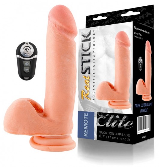 Перезаряжаемый вибратор-реалистик с пультом ДУ - 17 см. - ToyFa