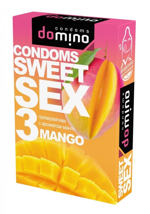 Презервативы для орального секса DOMINO Sweet Sex с ароматом манго - 3 шт. - Domino - купить с доставкой в Камышине