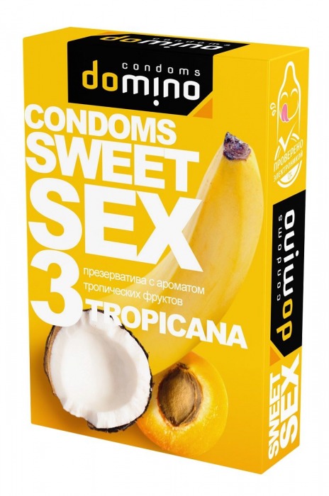 Презервативы для орального секса DOMINO Sweet Sex с ароматом тропических фруктов - 3 шт. - Domino - купить с доставкой в Камышине