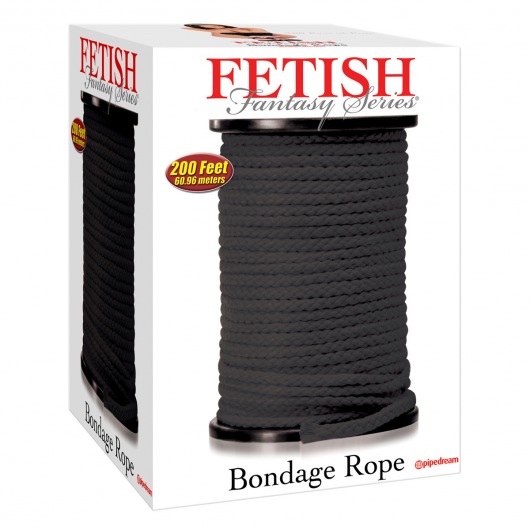 Черная веревка для связывания Bondage Rope - 60,9 м. - Pipedream - купить с доставкой в Камышине