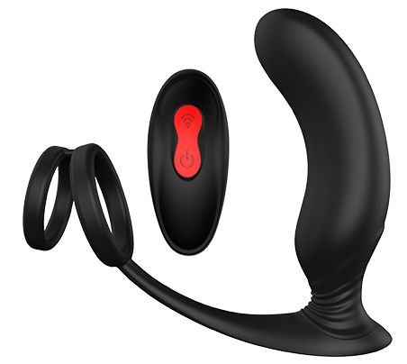 Черный массажер простаты REMOTE P-PLEASER - Dream Toys - в Камышине купить с доставкой