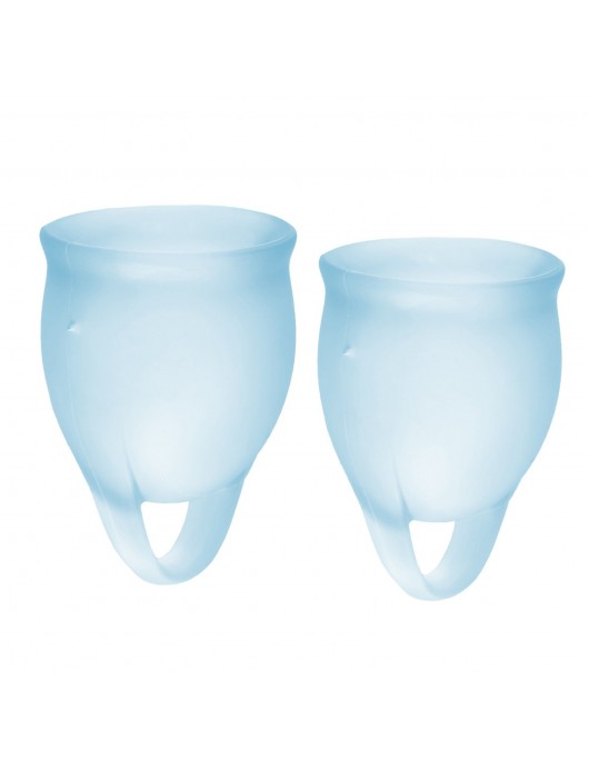 Набор голубых менструальных чаш Feel confident Menstrual Cup - Satisfyer - купить с доставкой в Камышине