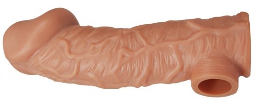 Телесная насадка на фаллос с отверстием для мошонки EXTREME SLEEVE - 17,6 см. - KOKOS - в Камышине купить с доставкой