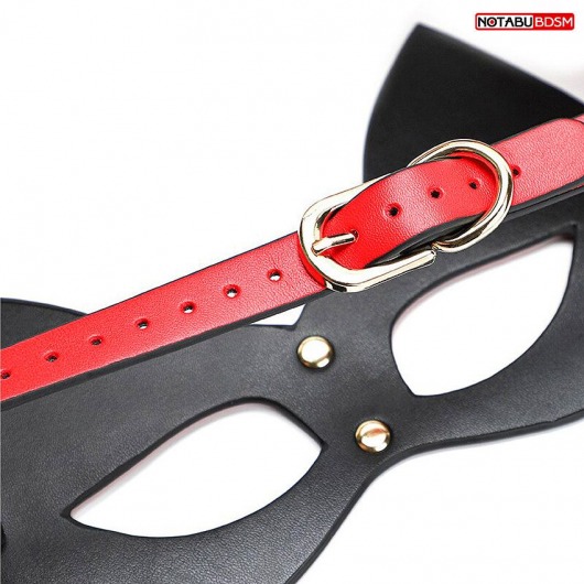 Красно-черная игровая маска с ушками - Notabu - купить с доставкой в Камышине