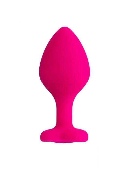 Розовая анальная втулка Diamond Heart с прозрачным кристаллом - 8 см. - ToyFa - купить с доставкой в Камышине