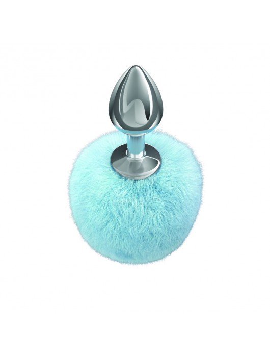 Серебристая анальная пробка с голубым пушистым хвостиком Twinkle - Lola Games - купить с доставкой в Камышине