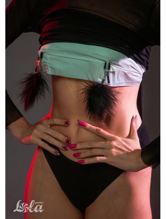 Зажимы на соски с черным пухом Euphoric - Lola Games - купить с доставкой в Камышине