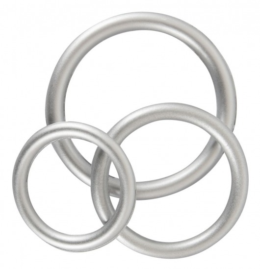 Набор из 3 эрекционных колец под металл Metallic Silicone Cock Ring Set - Orion - в Камышине купить с доставкой